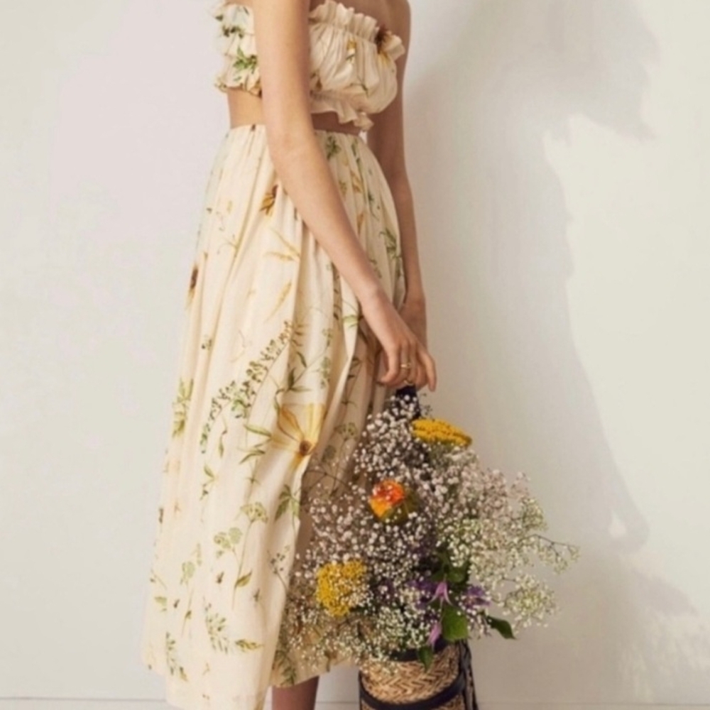 H&M Wildflower Collection Crop Top and Skirt Set sz L - Picture 7 of 13